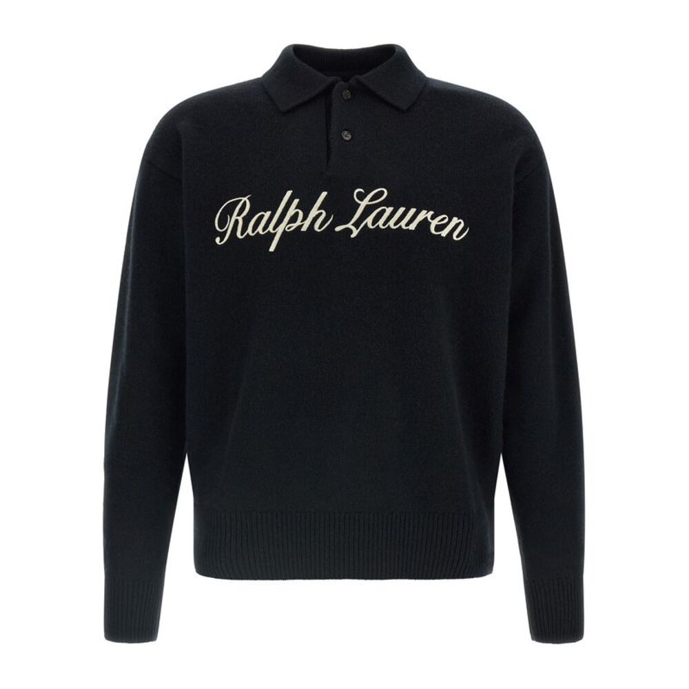 Polo Ralph Lauren Black Wool Polo Men's Shirt
